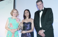 WSP's Roma Agrawal with ACO Technologies managing director Richard Hill and Channel 4's Cathy Newman